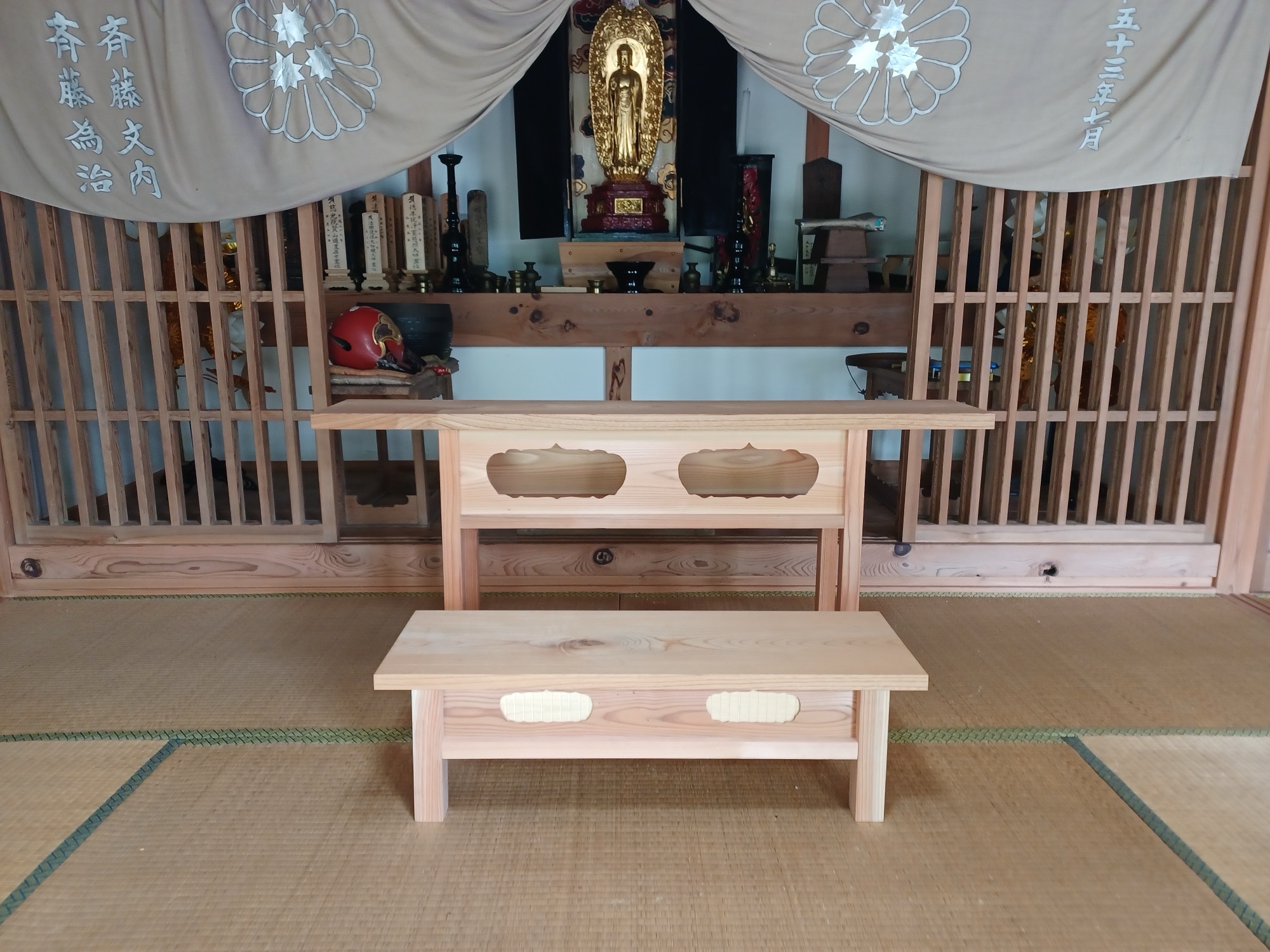 茂原市 お寺前机